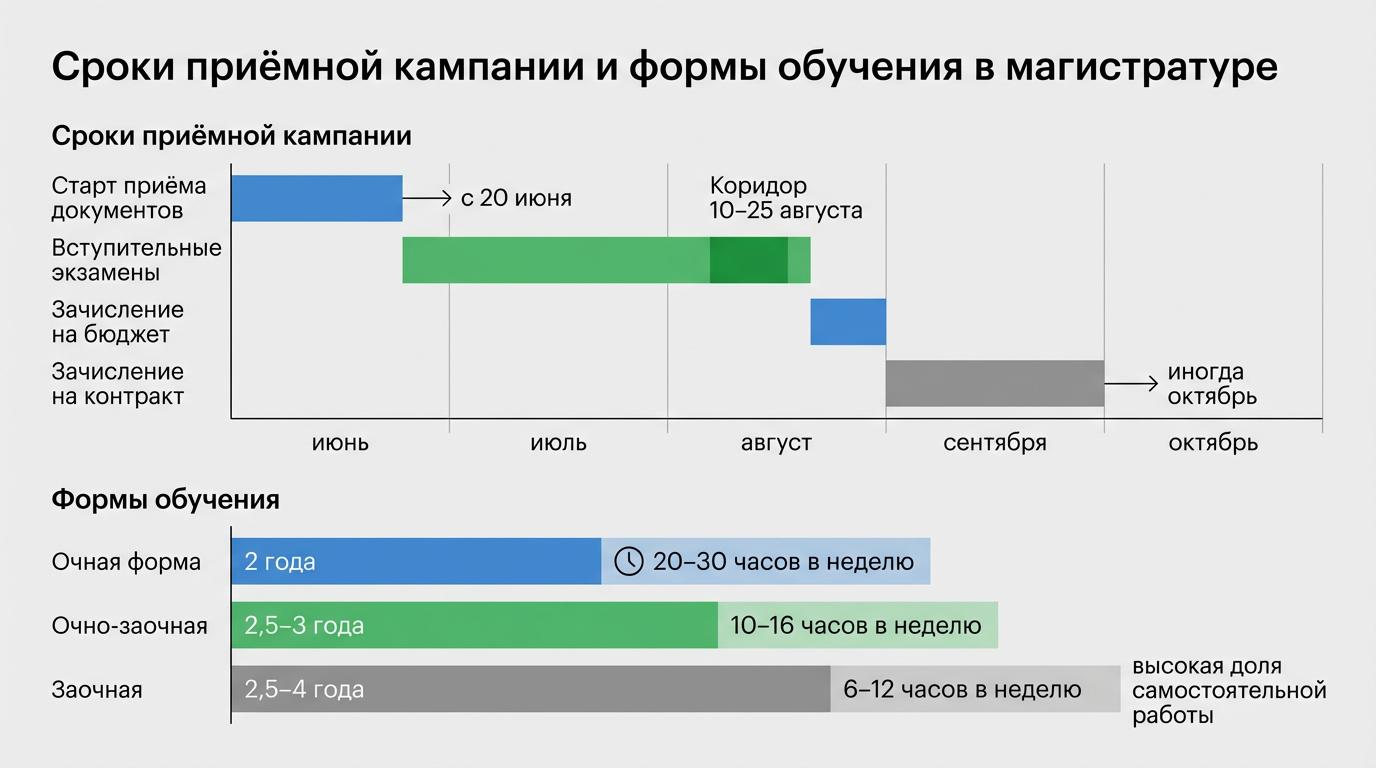 Сроки приемной компании и формы обучения